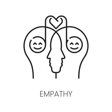 Empathy, psychological disorder problem line icon Stock Illustration