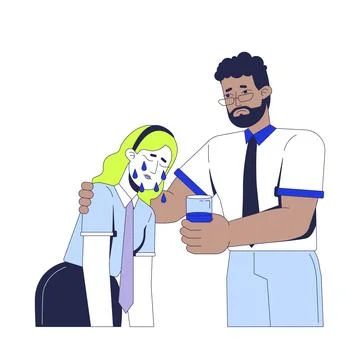 Empathy soft skill in workplace 2D vector illustration Illustrazione stock