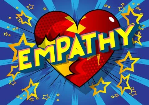 Empathy - Vector illustrated comic book style phrase on abstract background. Stock Illustration