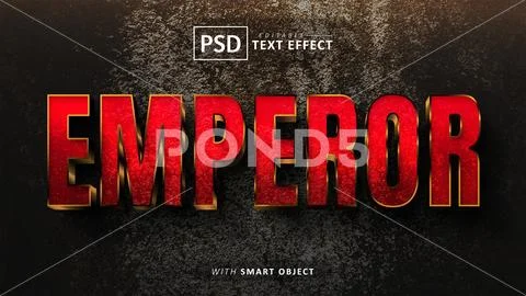Emperor 3d text effect editable PSD Template