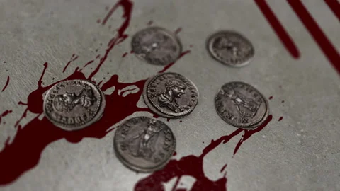 Emperor Caracalla Roman Silver Denarius Stock Footage 141069326