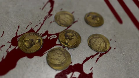 Emperor Claudius Imperial Roman Gold Coins Stock Footage 141069009