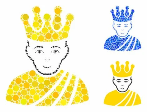 Emperor Composition Icon of Round Dots Illustrazione stock