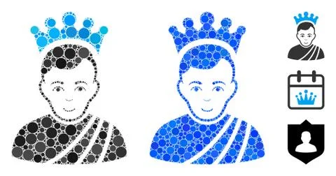 Emperor Composition Icon of Spheric Items Illustrazione stock