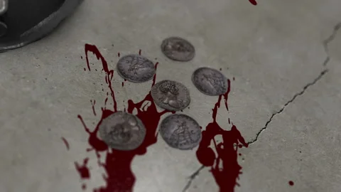 Emperor Hadrian Silver Denarius Coins from Ancient Rome Stock Footage 141068527
