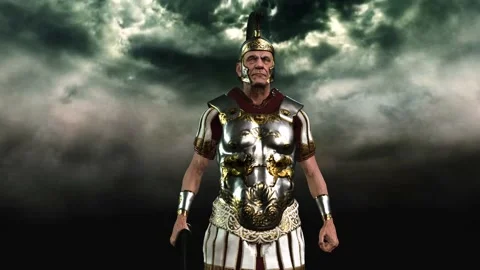 Emperor Julius Caesar elderly in animation Stock Footage 147679167