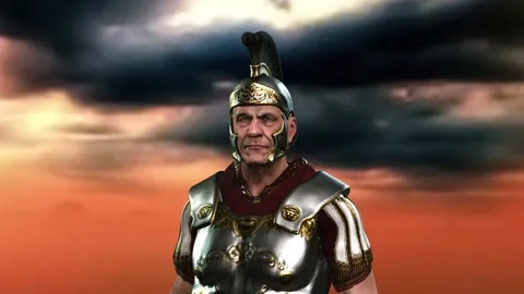 Emperor Julius Caesar elderly in animation Stock Footage 147679170