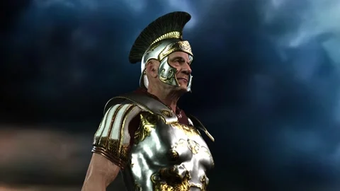 Emperor Julius Caesar elderly in animation Stock Footage 147679189