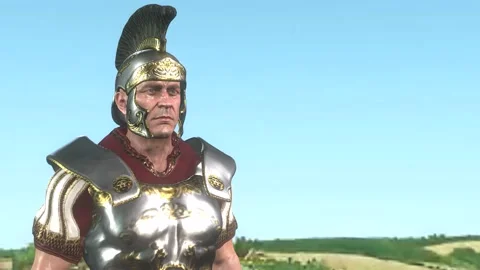 Emperor Julius Caesar with young face in animation Stock Footage 147680800