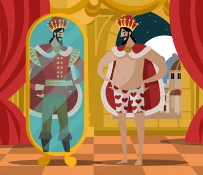 Emperor new invisible clothes Stock Illustration