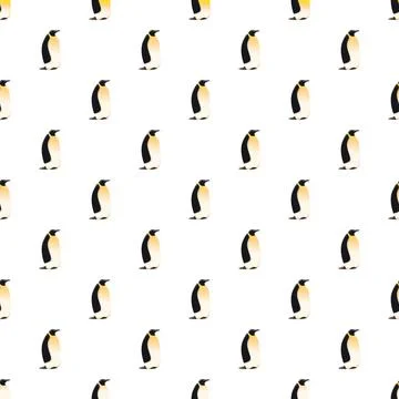 Emperor penguin standing making seamless endless pattern Stock Illustration