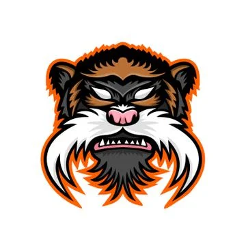 Emperor Tamarin Monkey Mascot Stock Illustration