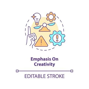 Emphasis on creativity concept icon Stock Illustration