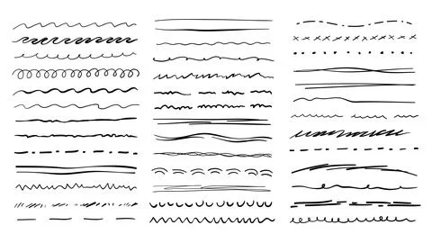 Emphasis lines, underlines, strokes rough sloppy Stockillustratie