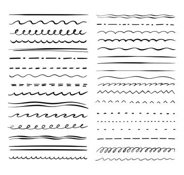 Emphasis lines, underlines, strokes rough sloppy Stockillustratie