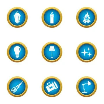 Emphasize icons set, flat style Stock Illustration