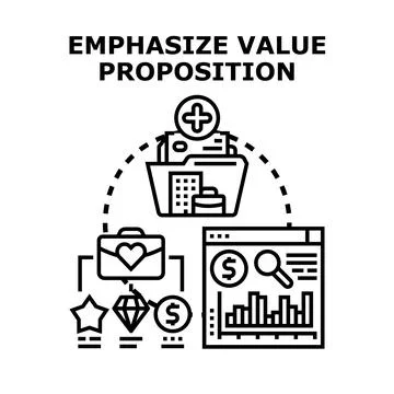 Emphasizing value proposition for business growth Stock Illustration