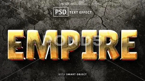 Empire 3d text effect editable PSD 템플릿