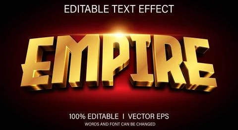 Empire 3d vector text effect with modern style design Stock Illustration