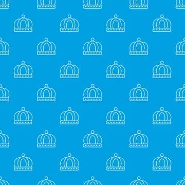 Empire crown pattern vector seamless blue Stock Illustration