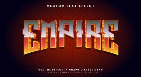 Empire editable text effect template 스톡 일러스트