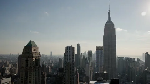 Empire State and camera flare Stock Footage 170022457