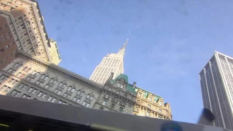 Empire State building from car Stock Footage 252609007
