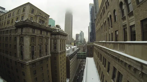 Empire State Building in clouds_lower angle 3k Stock Footage 37188396