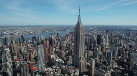 Empire State Building Crown Above Midtown Manhattan, New York Stock Footage 62842973