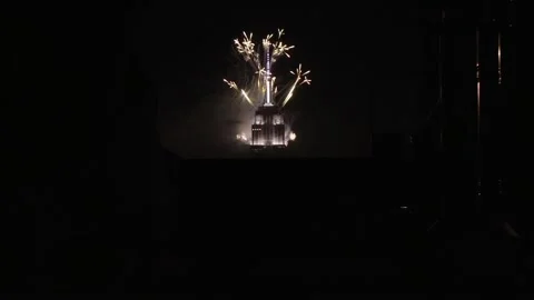 Empire State Building fireworks on the 4th of July at night Independence Day NYC Stock Footage 134425200