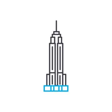 Empire state building linear icon concept. Empire state building line vector Stock Illustration