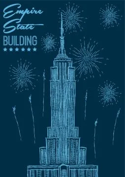 Empire state building poster Ilustración de archivo