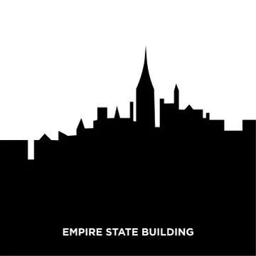Empire state building silhouette Stock Illustration