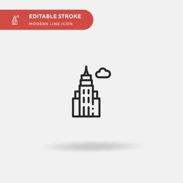 Empire State Building Simple vector icon. Illustration symbol design template Stock Illustration