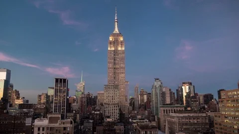 Empire State Building Timelapse, Day to Night Stock Footage 73592558