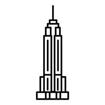 Empire state building vector line icon, sign, illustration on white backgroun Stock Illustration