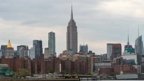 Empire State Skyline Ferry Hyperlapse Stock Footage 239178605