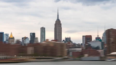 Empire State Skyline Hyperlaspe Fast Video stock 239373516