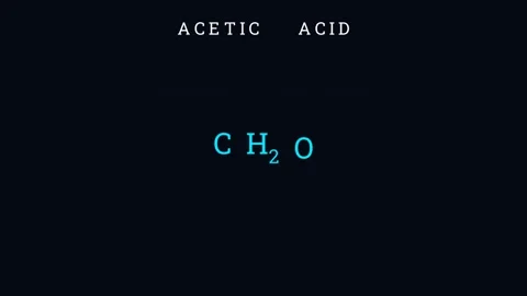 Empirical, molecular and structural formulas of acetic acid 스톡 동영상 335190551