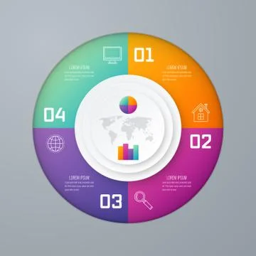Emplate for cycle diagram, graph, presentation Stock Illustration
