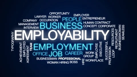 Employability animated word cloud. Kinetic typography. Stock Footage 102854107