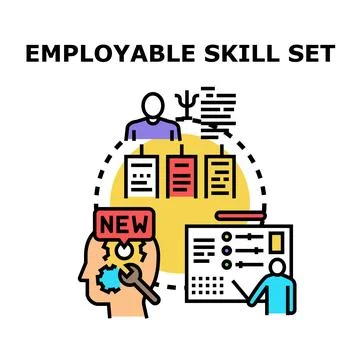 Employable skill set development and learning process Stock Illustration