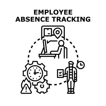 Employee absence tracking system managing workforce productivity Stock Illustration