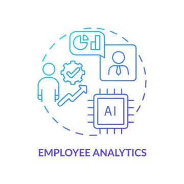 Employee analytics blue gradient concept icon Illustrazione stock