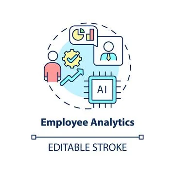 Employee analytics concept icon Stock Illustration