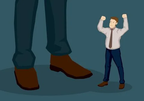 Employee Angry with Higher Management Vector Cartoon Illustration Stock-Illustration