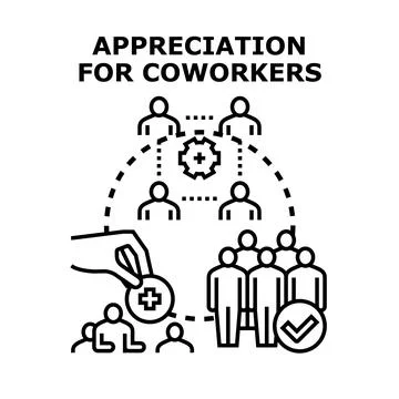 Employee appreciation program for hardworking team members Stock Illustration
