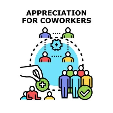 Employee appreciation program for hardworking team members Stock Illustration
