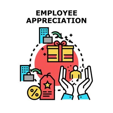 Employee appreciation program recognizing staff rewards bonus Illustration