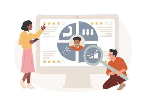 Employee assessment isolated concept vector illustration. Stock Illustration